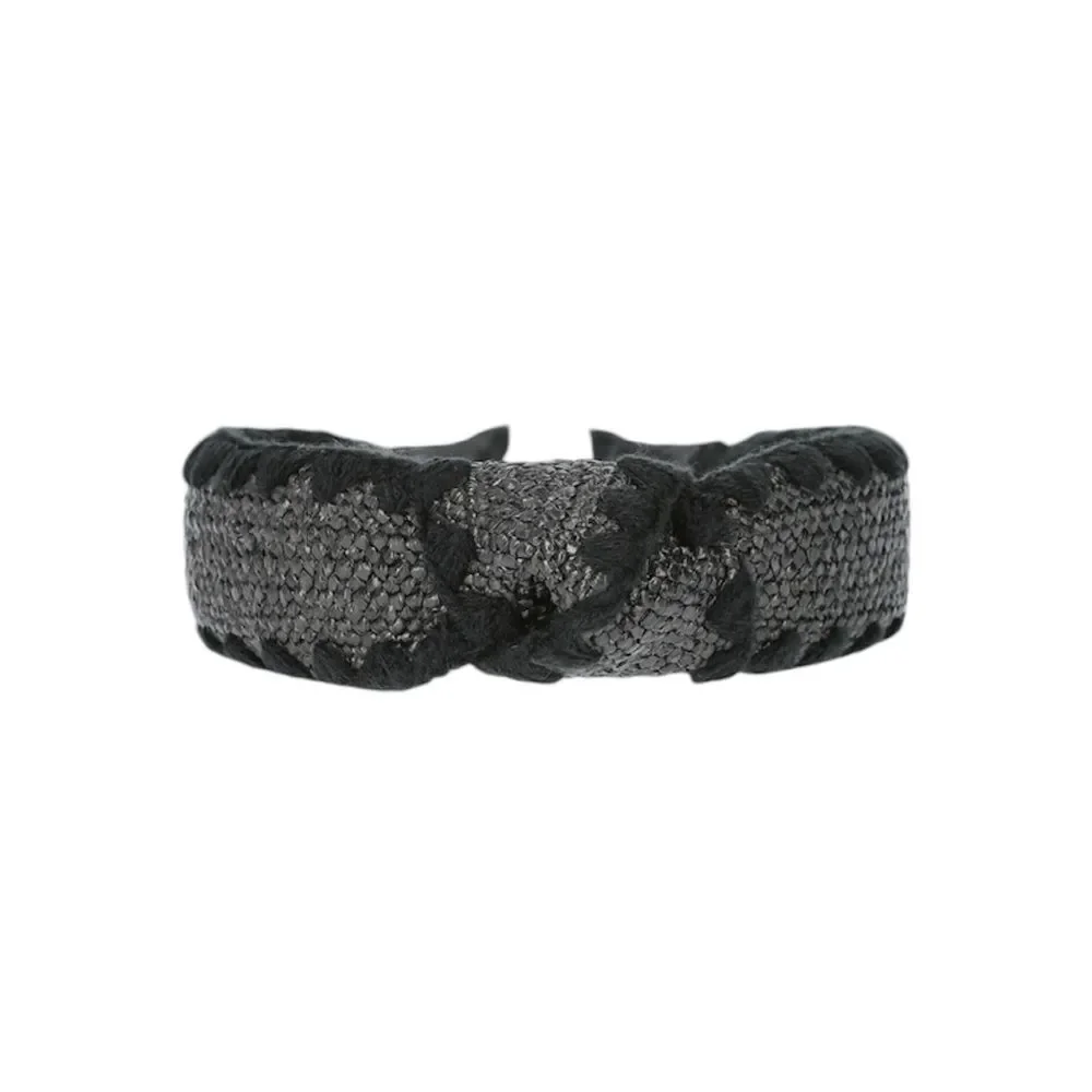 NWT Black Tweed Twist Headband Shell Stitch Headband